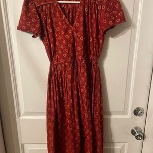 Christy Dawn Red Flutter Sleeve Midi Sundress